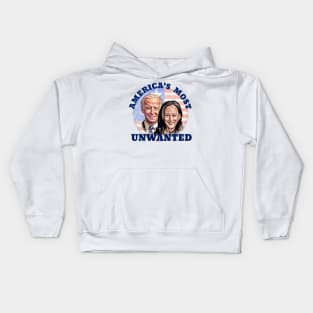 AMERICA'S MOST UNWANTED Anti Biden Harris Design Kids Hoodie